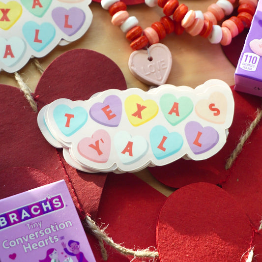 Texas Candy Hearts Sticker