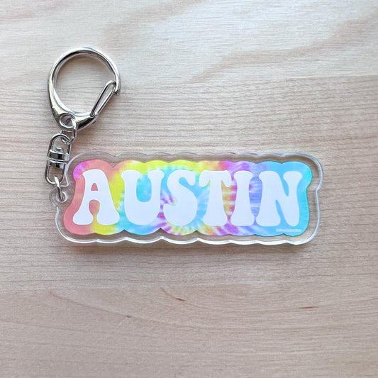 Austin Tie-Dye Keychain